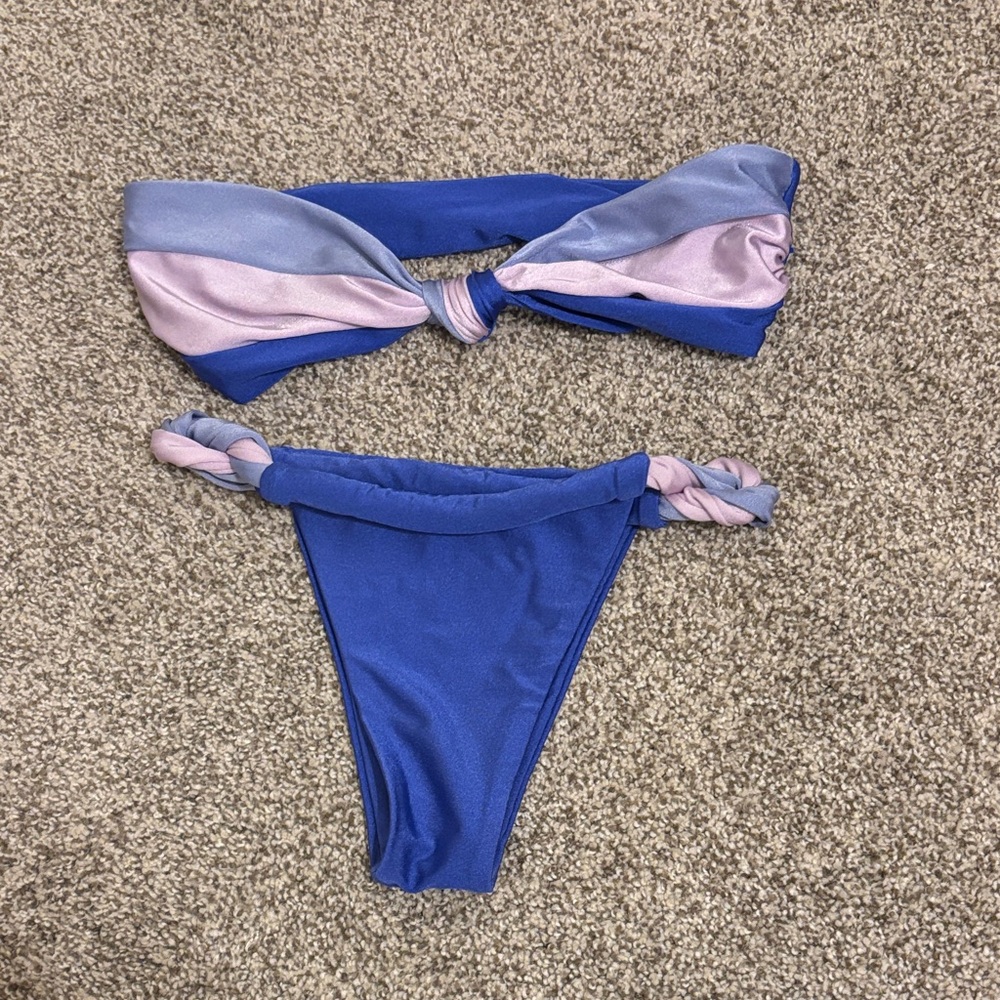 SHEIN Blue and Purple Bikini Set